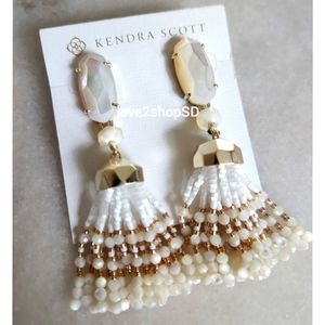 Kendra Scott Dove Mother of Pearl Tassel Earrings NWT